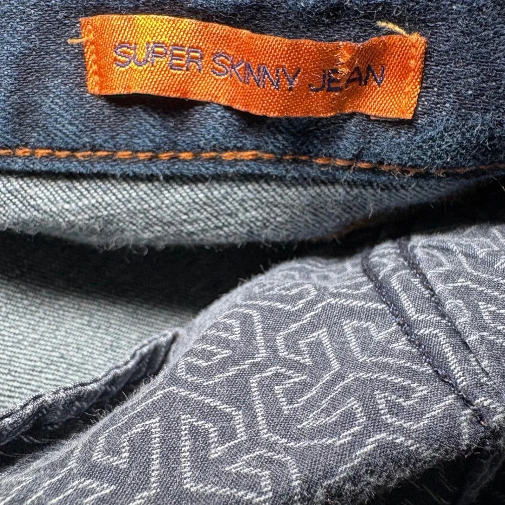 Tory Burch Super Skinny Jeans Dark Wash Indigo Stretch Denim Size 32